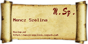 Mencz Szelina névjegykártya